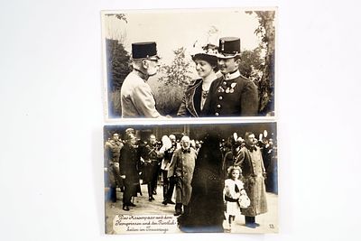 שתי גלויות של פרנץ יוזף והקיסר קארל הראשון.