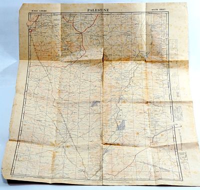 מפת פלסטינה, 1943. חיתוך קל בחיבורי הכיפול.