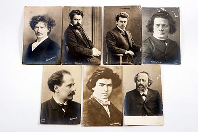 7 גלויות של מלחינים ומוזיקאים אירופאים, שנות 20–30.