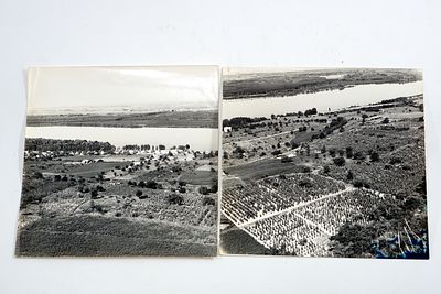 שני צילומים מחוות בית ניה בעמק הירדן, הוקמה 1913.