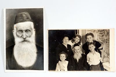 שני צילומים של רבנים, שנות ה-50–60.