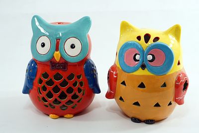 זוג ינושופים קרמיקה מנורת לילה