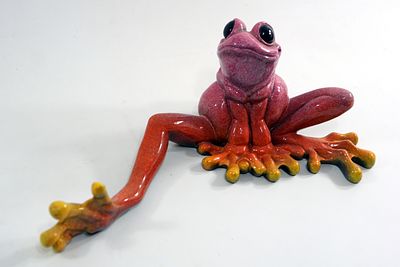 פסל מרהיב פרי יצירתה של פסלת חיות הבר עטורת הפרסים, קיטי קנטרל. היצירה לוכדת את תנועת הצפרדע 