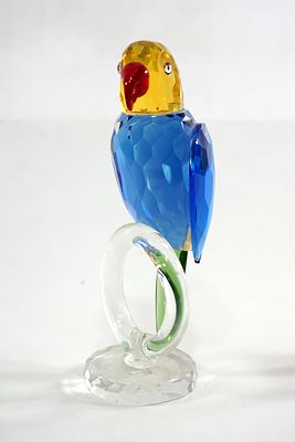 פיגורת תוכי קריסטל צ׳כי ציבעוני