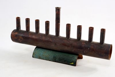 חנוכיה נחושת עבודת יד פולק ארט