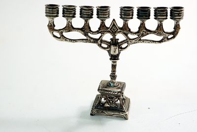 חנוכית כסף מיניאטורת בדגם הולנדי חתום