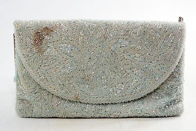 תיק /ארנק אישה חרוזים מעוצב שנות50/60