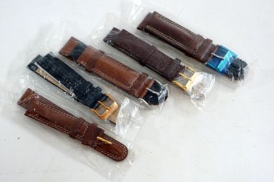לוט 5 רצועות עור לשעונים חדשים באריזה