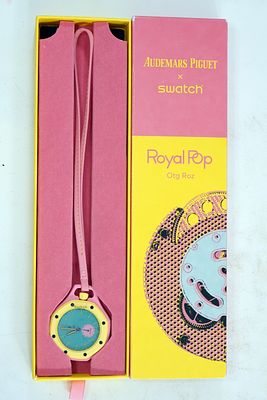 שעון סווטש פופ רויאל SWATCH ROYAL POP בצבע ורוד. רפליקה
