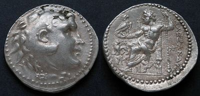 Македонское царство, Александр III Великий, 336-323 годы до Р.Х., тетрадрахма. AR тетрадрахма 