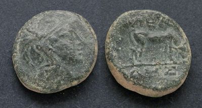 Македония, Пелла, после 148 года до Р.Х., АЕ18. АЕ, вес 4.44 гр., диаметр 18 мм.Место чеканки: 