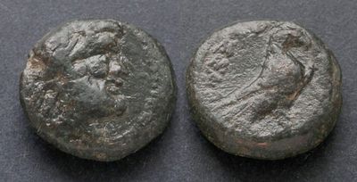 Македония, Фессалоника, 31-30 годы до Р.Х., АЕ17. АЕ, вес 7.11 гр., диаметр 17 мм.Место 