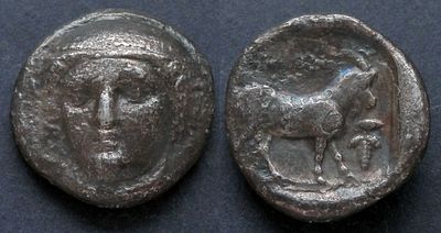 Фракия, Айнос, 402/1-357/6 годы до Р.Х., тетрадрахма. AR тетрадрахма, вес 13.70 гр., диаметр 23 