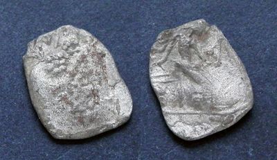 Дунайский регион, кельтские племена, II-I век до Р.Х., подражание тетроболу Гистиеи. AR 