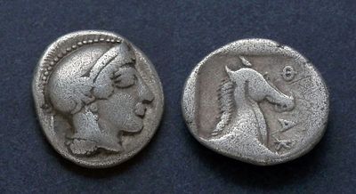 Фессалия, Фарсал, 440-420 годы до Р.Х., гемидрахма. AR гемидрахма, вес 2.76 гр., диаметр 13 мм. 