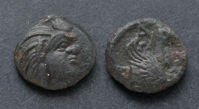 Боспор Киммерийский, Пантикапей, 310-304/3 годы до Р.Х., АЕ14. АЕ, вес 2.10 гр., диаметр 14 