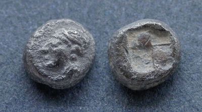 Иония, Колофон, 530/25-500 годы до Р.Х., 1/48 статера. AR 1/48 статера, вес 0.28 гр., диаметр 5 