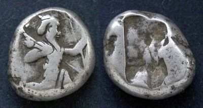 Держава Ахеменидов, Ксеркс II, Дарий II или Артаксеркс II, 420-375 годы до Р.Х., сикль. AR 