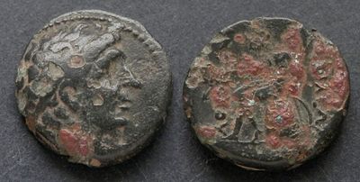 Государство Селевкидов, Антиох I Сотер, 281-261 годы до Р.Х., АЕ16. AЕ, вес 4.29 гр., диаметр 