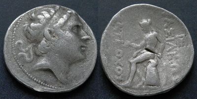 Государство Селевкидов, Антиох III Великий, 223-187 годы до Р.Х., тетрадрахма. AR тетрадрахма 