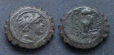 Государство Селевкидов, Александр I Бала, 152-145 годы до Р.Х., АЕ19. AЕ, вес 4.14 гр., диаметр 