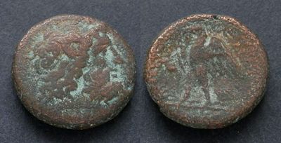 Царство Птолемеев, Птолемей II, 285-246 годы до Р.Х., гемиобол. АЕ гемиобол, вес 5.74 гр. 