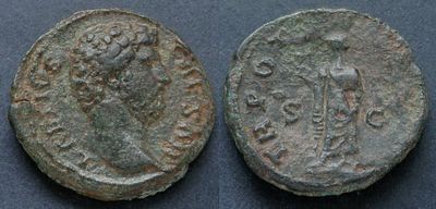 Римская империя, Элий Вер, 136-138 годы, асс. АЕ асс, вес 12.12 гр., диаметр 26 мм.Время 