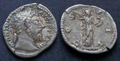 Римская империя, Марк Аврелий, 161-180 годы, денарий. AR денарий, вес 3.35 гр., диаметр 18 