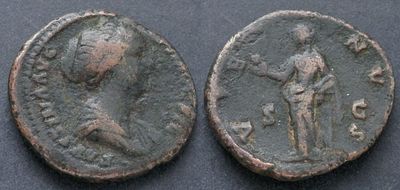 Римская империя, Фаустина Младшая, супруга Марка Аврелия, асс. AЕ асс, вес 12.04 гр., диаметр 