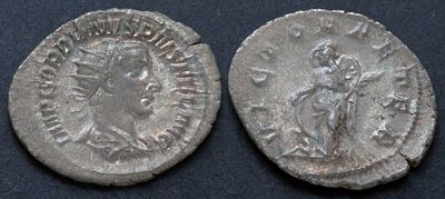 Римская империя, Гордиан III, 238-244 годы, антониниан. AR антониниан, вес 3.29 гр., диаметр 25 