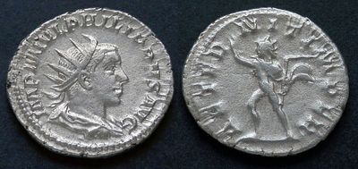 Римская империя, Филипп II Араб, 244-249 годы, антониниан. AR антониниан, вес 4.40 гр., диаметр 