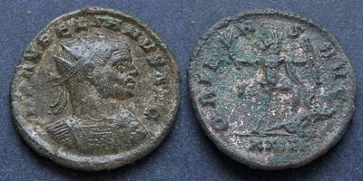 Римская империя, Аврелиан, 270-275 годы, аврелианиан. AE аврелианиан, вес 3.54 гр., диаметр 21 