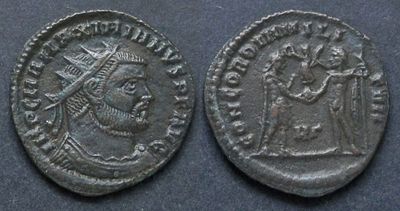 Римская империя, Максимиан Геркулий, 286-305 годы, двойной денарий. AЕ двойной денарий, вес 