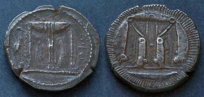 Бруттий, Кротон, 480-430 годы до Р.Х., тридрахма. AR тридрахма (номос), вес 7.79 гр., диаметр 