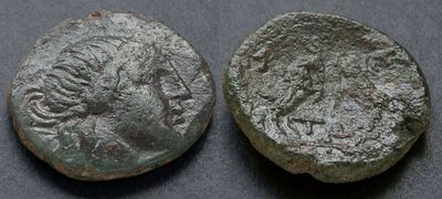 Македония, Амфиполь, после 148 года до Р.Х., АЕ20. АЕ, вес 5.42 гр., диаметр 20 мм.Место 