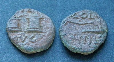 Македония, Филиппы, 41-54 годы, АЕ15. АЕ, вес 2.02 гр., диаметр 15 мм.Место чеканки: 