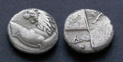 Фракия, Херсонес, 386-338 годы до Р.Х., гемидрахма. AR гемидрахма, вес 2.16 гр., диаметр 12 