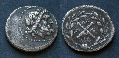 Элида, Олимпия, 175-168 годы до Р.Х., гемидрахма. AR гемидрахма (триобол), вес 2.36 гр. 