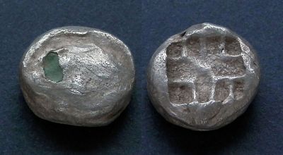 Мизия, Парий, после 480 года до Р.Х., драхма. AR драхма, вес 3.29 гр., диаметр 13 мм.Место 