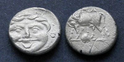 Мизия, Парий, 394-330 годы до Р.Х., гемидрахма. AR гемидрахма, вес 2.07 гр., диаметр 12 мм. 