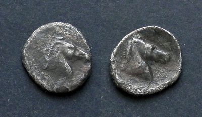 Калабрия, Тарент, 280-228 годы до Р.Х., обол. AR обол, вес 0.46 гр., диаметр 9 мм.Место 