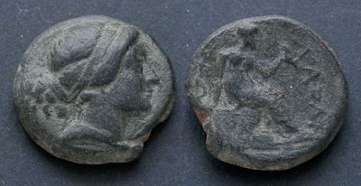 Фригия, Лаодикея-на-Лике, 260-160 годы до Р.Х., АЕ16. АЕ, вес 4.11 гр., диаметр 16 мм. Место 