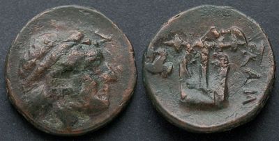 Мизия, Лампсак, II-I век до Р.Х., АЕ20. АЕ, вес 5.89 гр., диаметр 20 мм.Место чеканки: 