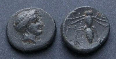 Троада, Гентинос, IV век до Р.Х., АЕ13. АЕ, вес 2.19 гр., диаметр 13 мм.Место чеканки: 