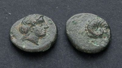 Троада, Кебрен, 387-310 годы до Р.Х., АЕ10. АЕ, вес 0.75 гр., диаметр 10 мм.Место чеканки: 