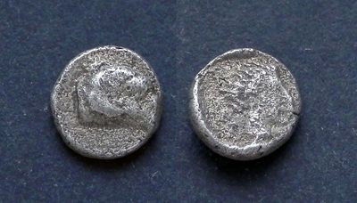 Кария, Галикарнасс, 400-340 годы до Р.Х., гемиобол. AR гемиобол, вес 0.47 гр., диаметр 8 