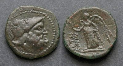 Бруттий, Петелия, 215-204 годы до Р.Х., АЕ17. AЕ, вес 3.94 гр., диаметр 17 мм.Место чеканки: 
