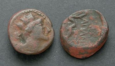 Фригия, Апамея-на-Меандре, 88-40 годы до Р.Х., АЕ15. AЕ, вес 3.62 гр., диаметр 15 мм.Место 
