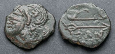 Боспор Киммерийский, Пантикапей, 304-250 годы до Р.Х., АЕ20. АЕ, вес 4.75 гр., диаметр 20 мм. 