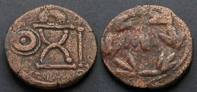 Боспорское царство, Савромат I, 93-123 годы, сестерций. АЕ сестерций (48 унций), вес 10.77 гр. 